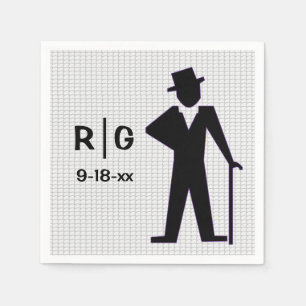 Dancing Man Silhouette Top hat & Käpp Anpassningsb Pappersservett