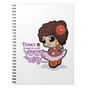 Dancing Manga girl notebook Anteckningsbok