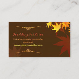 Dancing Maple Löv Fall Wedding webbplats Tilläggskort