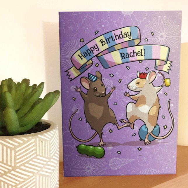Dancing Mice Add Add Namn Grattis på födelsedagen  Kort (Skapare uppladdad)