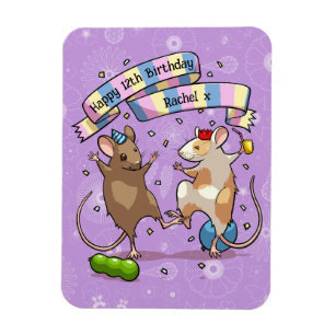Dancing Mice Namn & Age Grattis på födelsedagen Pa Magnet
