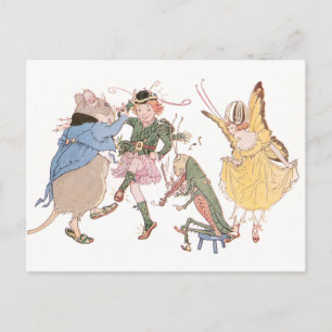 Dancing Mouse och Älvor Vykort