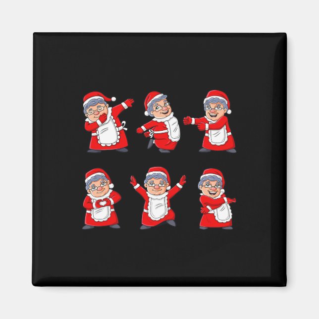 Dancing Mrs Claus Dance Challenge Boys Girls Kids Magnet (Framsidan)
