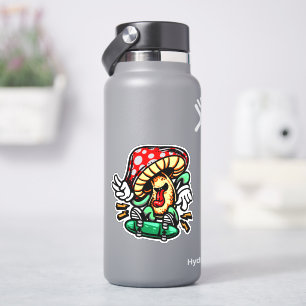 Dancing Mushroom Skateboard 4’ Kiss Klipp vinyl Klistermärken