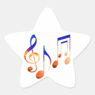 Dancing MusicAL Signs SYMBOLS LAKAN MUSIC Stjärnformat Klistermärke