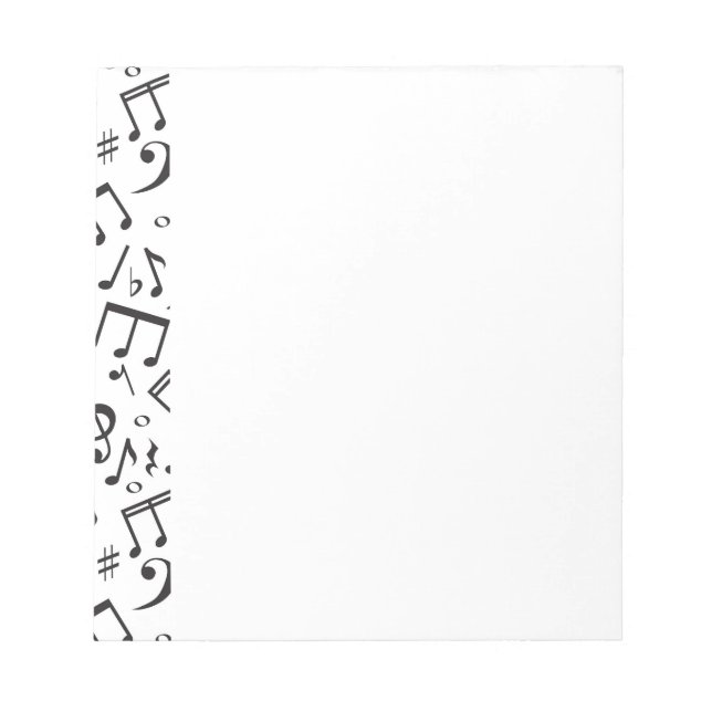 Dancing Notes in Black & White Anteckningsblock (Framsida)