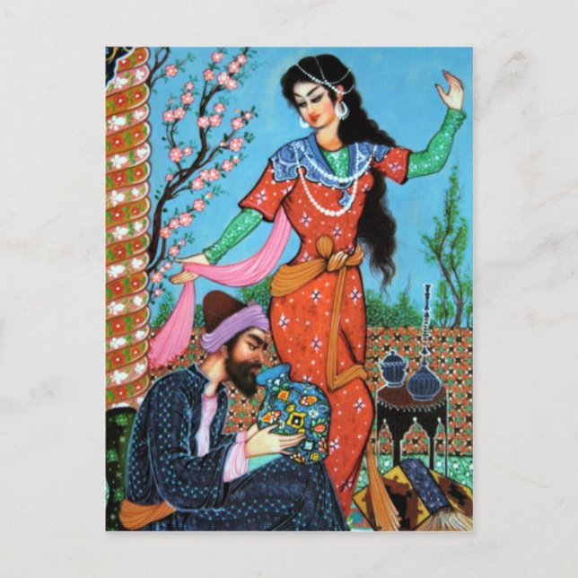 Dancing Nymph och Poet vykort (Framsida)