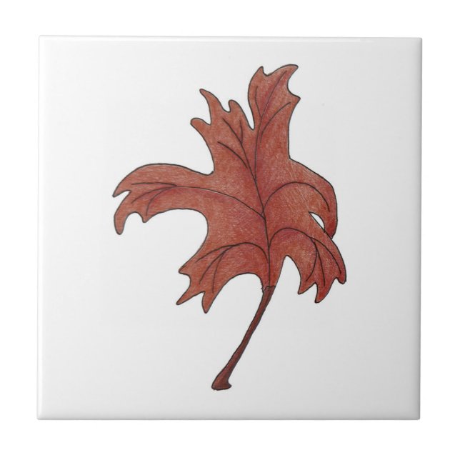 Dancing Oak Löv Red Kakelplatta (Framsidan)
