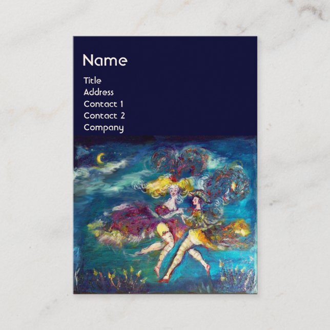 DANCING OCH MUSIK I NATTMONOGRAM VISITKORT (Framsida)