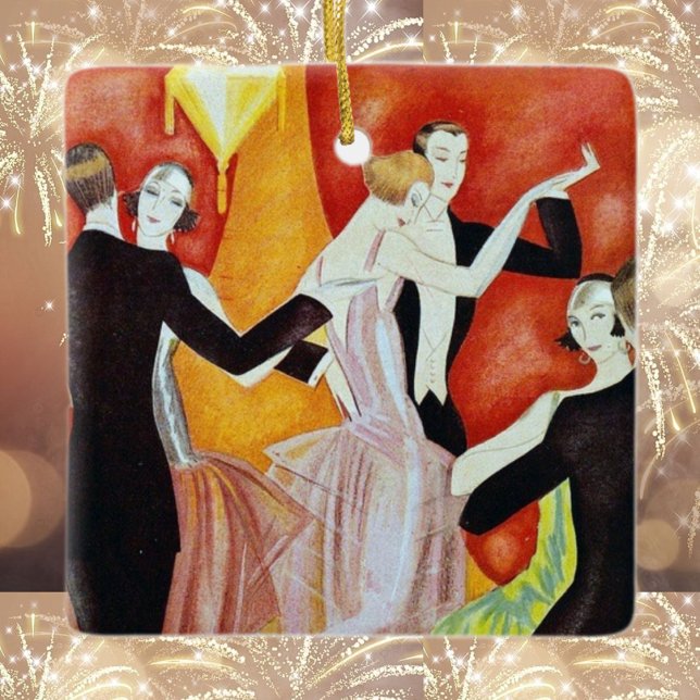 Dancing Par 1920 Julgransprydnad Keramik (Skapare uppladdad)