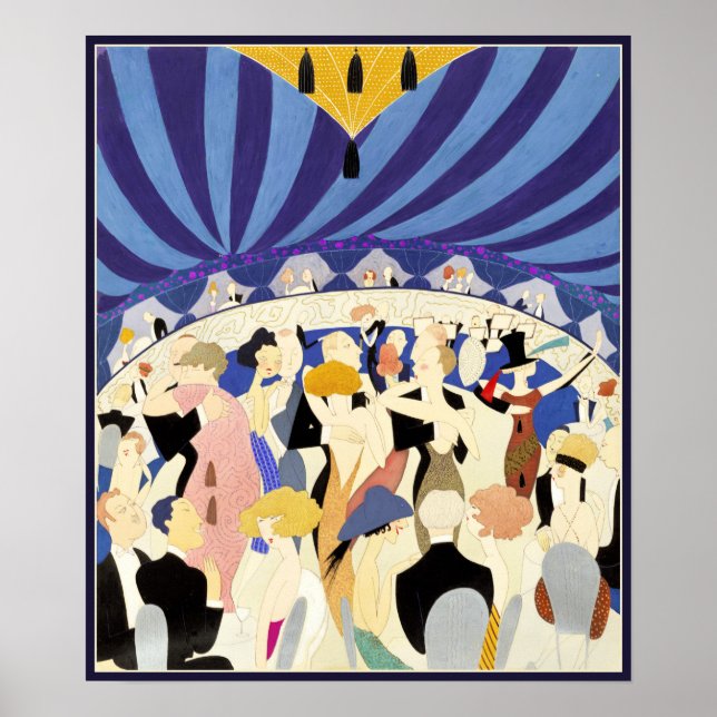 Dancing par vintage affisch 1921 (Framsidan)