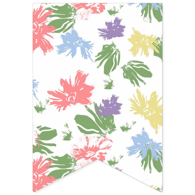 Dancing Pastel Flowers Vimplar (Första flaggan)