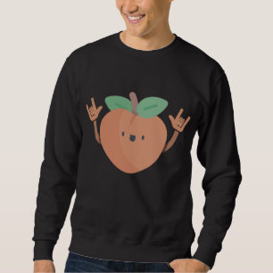 Dancing Peach Funny Summer Fruit Älskare Dance Veg Lång Ärmad Tröja