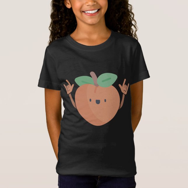 Dancing Peach Funny Summer Fruit Älskare Dance Veg T Shirt (Framsida)