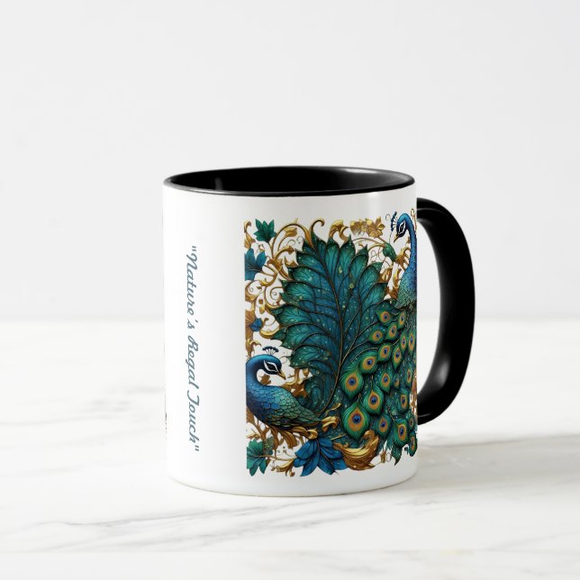 "Dancing Peacock Elegance" Mugg (Framsida höger)