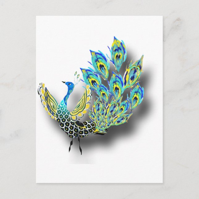 Dancing Peacock Vykort (Framsida)