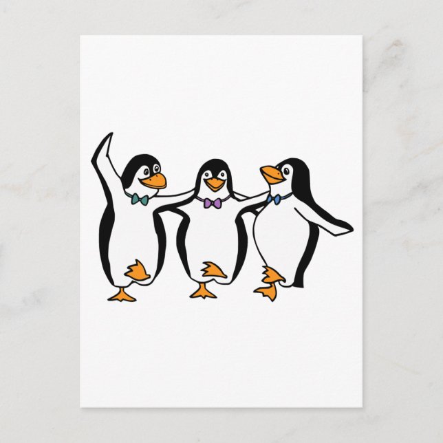 Dancing Penguins Vykort (Framsida)