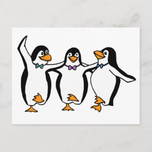Dancing Penguins Vykort