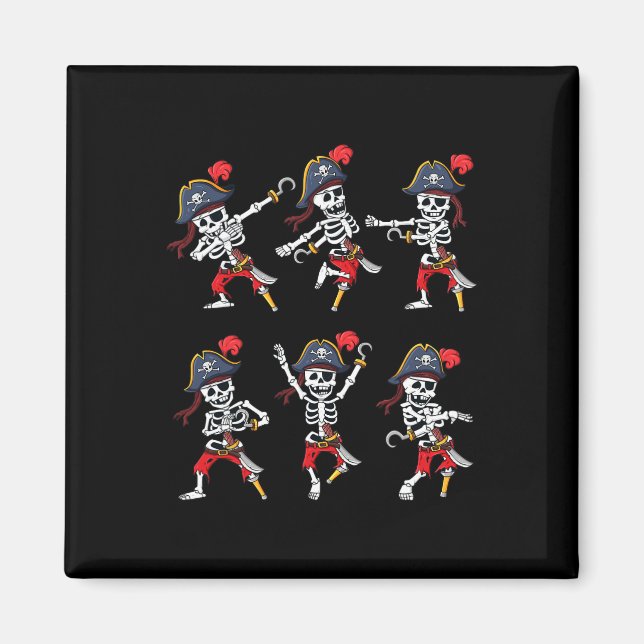 Dancing Pirat Skeletons Dance Challenge Boys Kids Magnet (Framsidan)