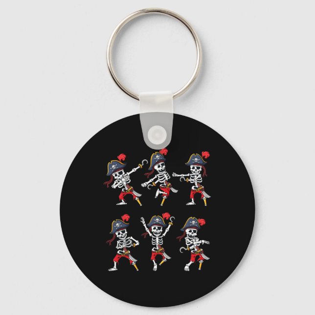 Dancing Pirat Skeletons Dance Challenge Boys Kids Nyckelring (Framsida)