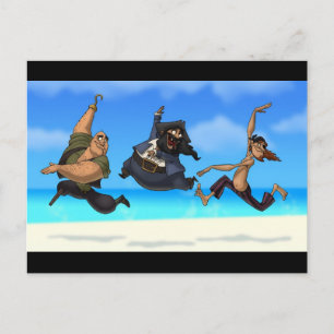 Dancing Pirater vycard Vykort
