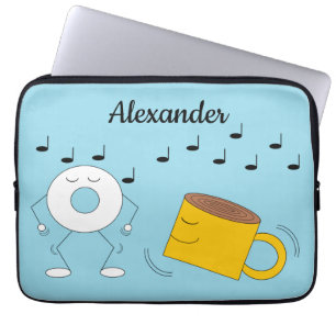 Dancing Powed Donut & Coffee Mugg: Laptop Fodral