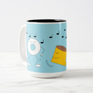Dancing Powed Donut & Coffee Mugg: Två-Tonad Mugg