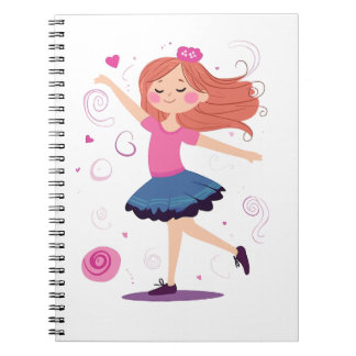 Dancing Princess Ballerina Spiral Notebook Anteckningsbok