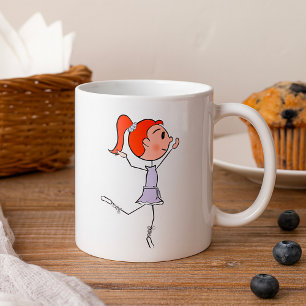 Dancing Princess Cute Ballerina Stick figur Kaffemugg