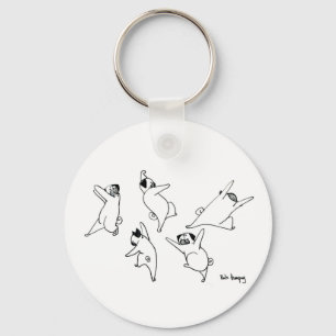 Dancing Pugs Nyckelring