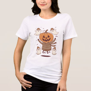 Dancing Pumpkin och Ghost Friends - Halloween Roli T Shirt