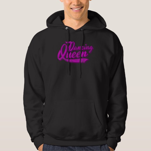Dancing Queen 70s Disco Retro Script Hoodie (Framsida)