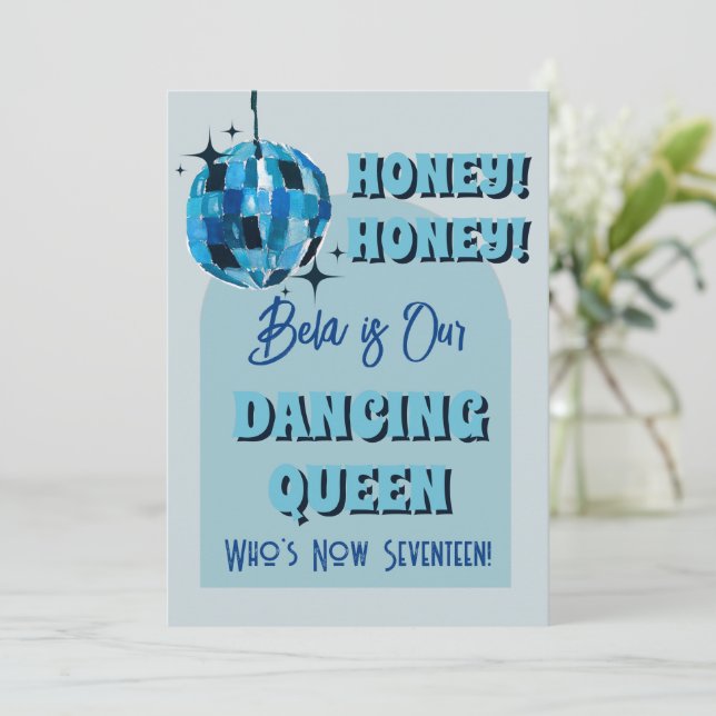 Dancing Queen Birthday-inbjudan Inbjudningar (Stående Fram)