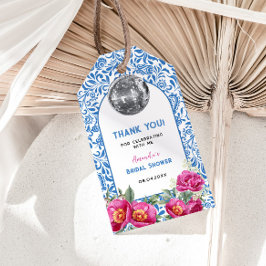 Dancing Queen Blue Tiles Disco Möhippa Presentetikett