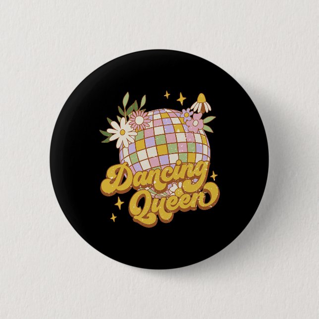 Dancing Queen Boho Disco Flower 70s 80s Kvinnor Knapp (Framsida)