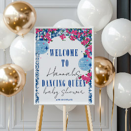 Dancing Queen bougainvillea Baby Shower Välkommen Poster