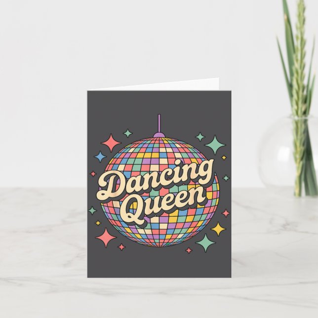 Dancing Queen Disco Boll Citat Party  Kort (Framsida)