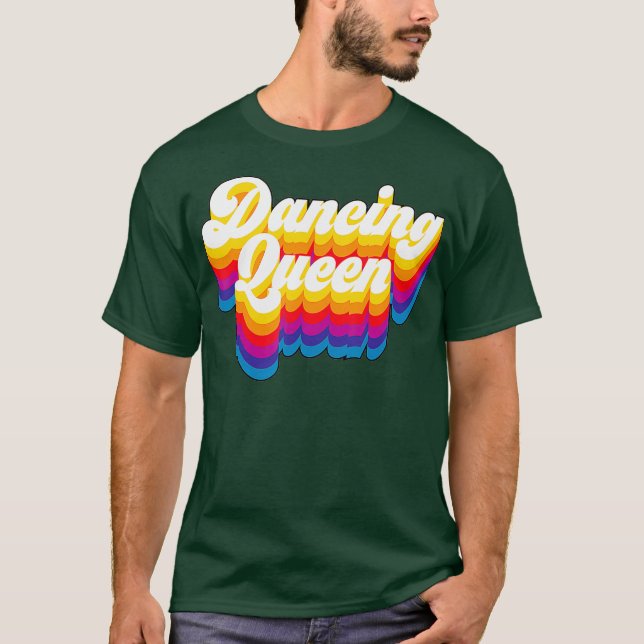 Dancing Queen Disco Tee 70 Vintage Retro Stil (Framsida)