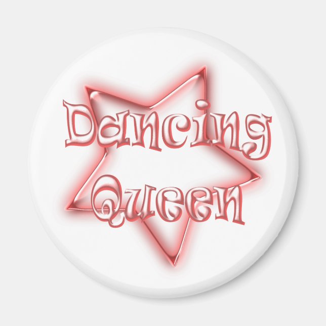 Dancing Queen Girls Rosa Fridge Magnet (Framsidan)