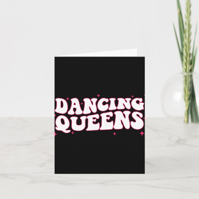Dancing Queen Retro Bridesmaids 70's Disco Bachelo Kort (Framsida)
