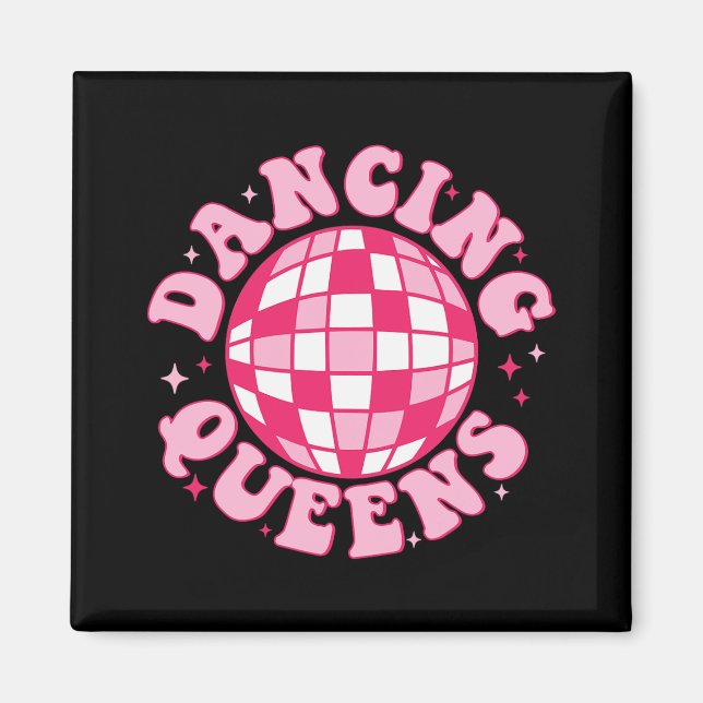 Dancing Queen Retro Bridesmaids 70's Disco Bachelo Magnet (Framsidan)