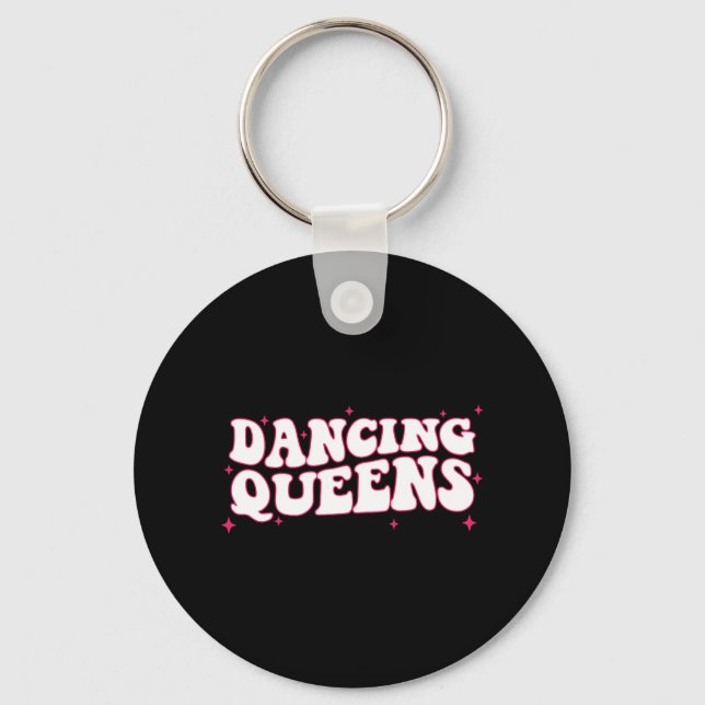Dancing Queen Retro Brudtärnor 70’s Disco Möhippa Nyckelring (Framsida)