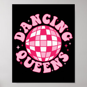 Dancing Queen Retro Brudtärnor 70’s Disco Sängkamm Poster