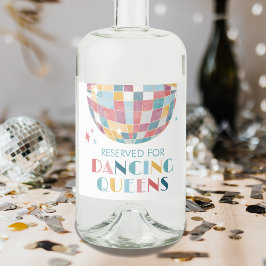 Dancing Queen Retro Disco Boll Spritflaskor Etikett