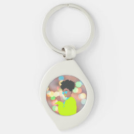 Dancing Queen. Swirl Silverfärgad Nyckelring