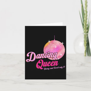 Dancing Queen Tee 17 Birthday Vintage Dancing Disk Kort