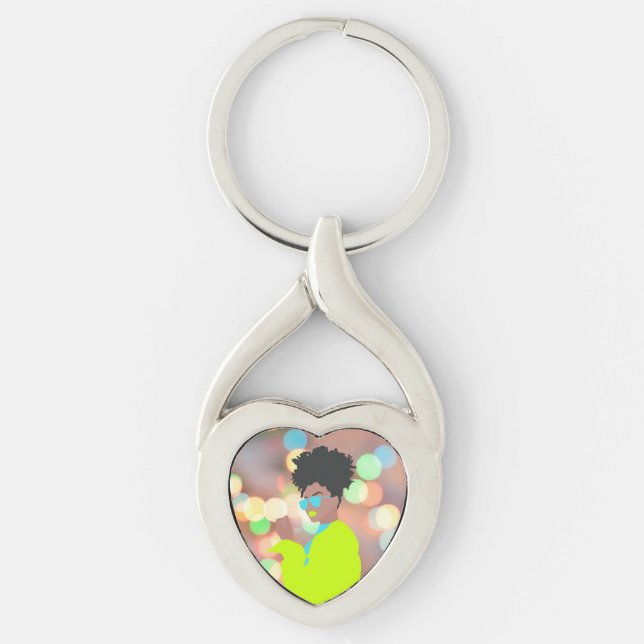 Dancing Queen. Twisted Heart Silverfärgad Nyckelring (Framsidan)