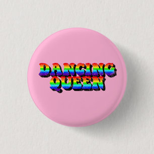 Dancing Queen Vintage Disted 3D Typography Knapp