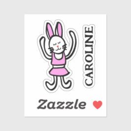 Dancing Rabbit Vinyl Namn Sticker in Many Sizes Klistermärken