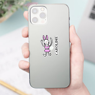 Dancing Rabbit Vinyl Namn Sticker in Many Sizes Klistermärken